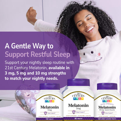 21st Century Melatonin 3 mg Tablets, 200 Count | Sleep Support