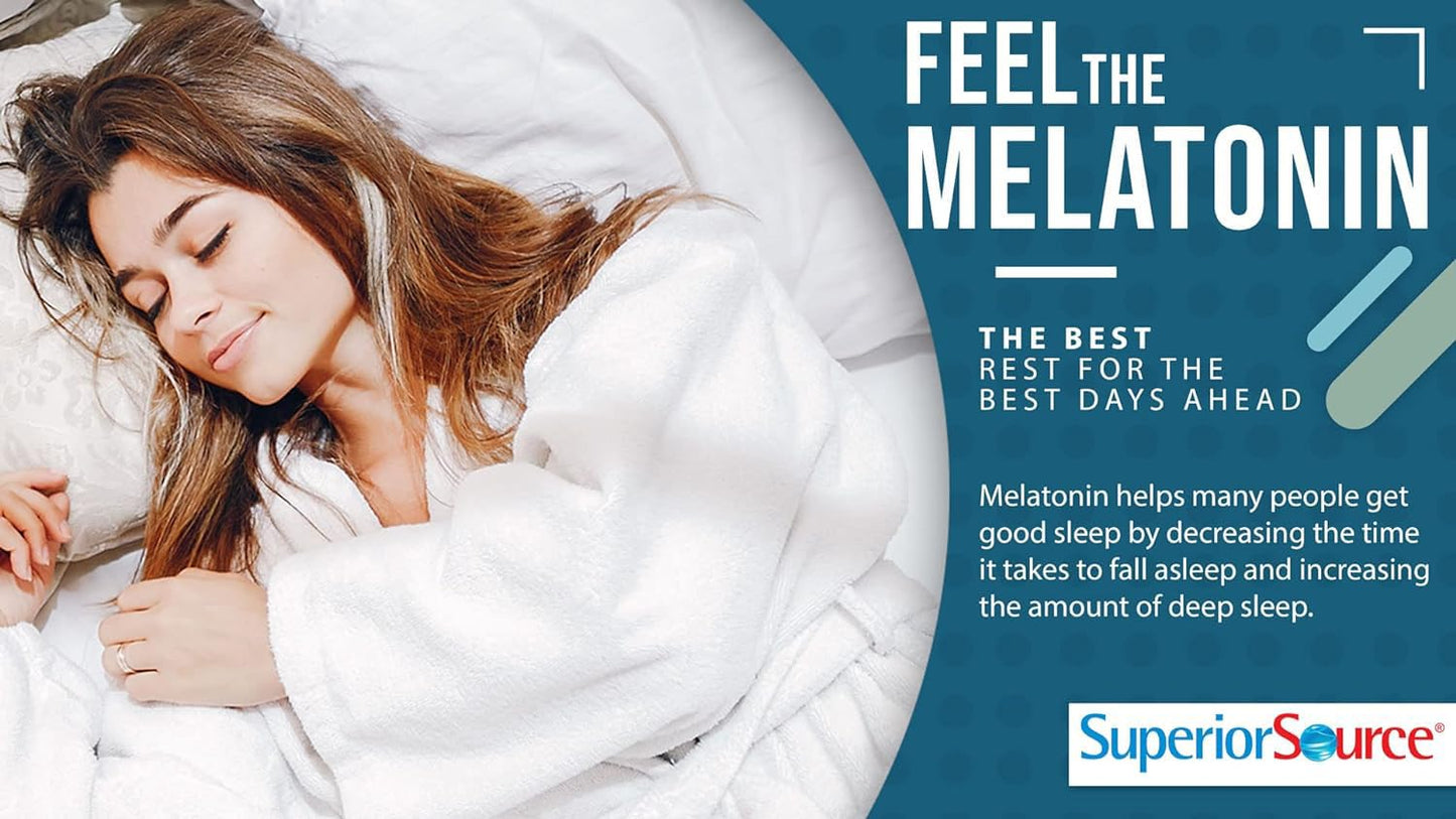 Superior Source Melatonin 3 mg for Adults - Sleep Support with Chamomile
