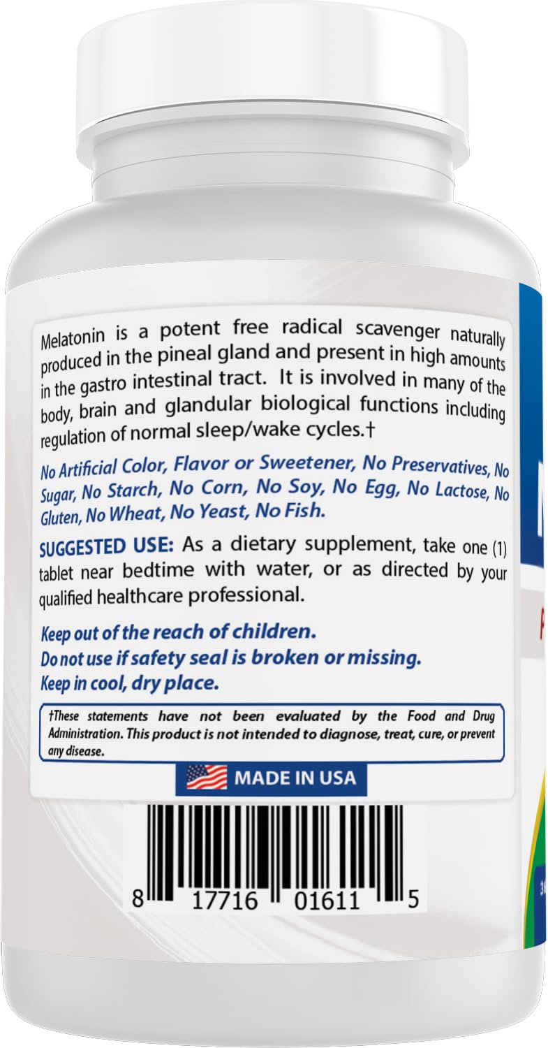 Best Naturals Melatonin 12 mg (365 Count Pack of 2) - Drug-Free Sleep Aid