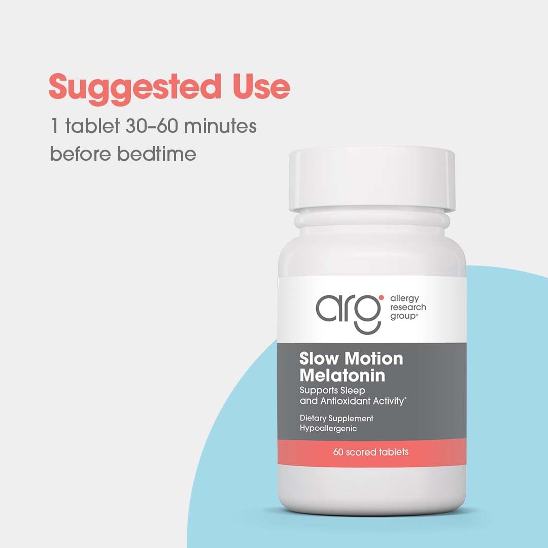 Allergy Research Group Slow Motion Melatonin - 1mg Sleep Aid (Lipid Matrix) 60 Count