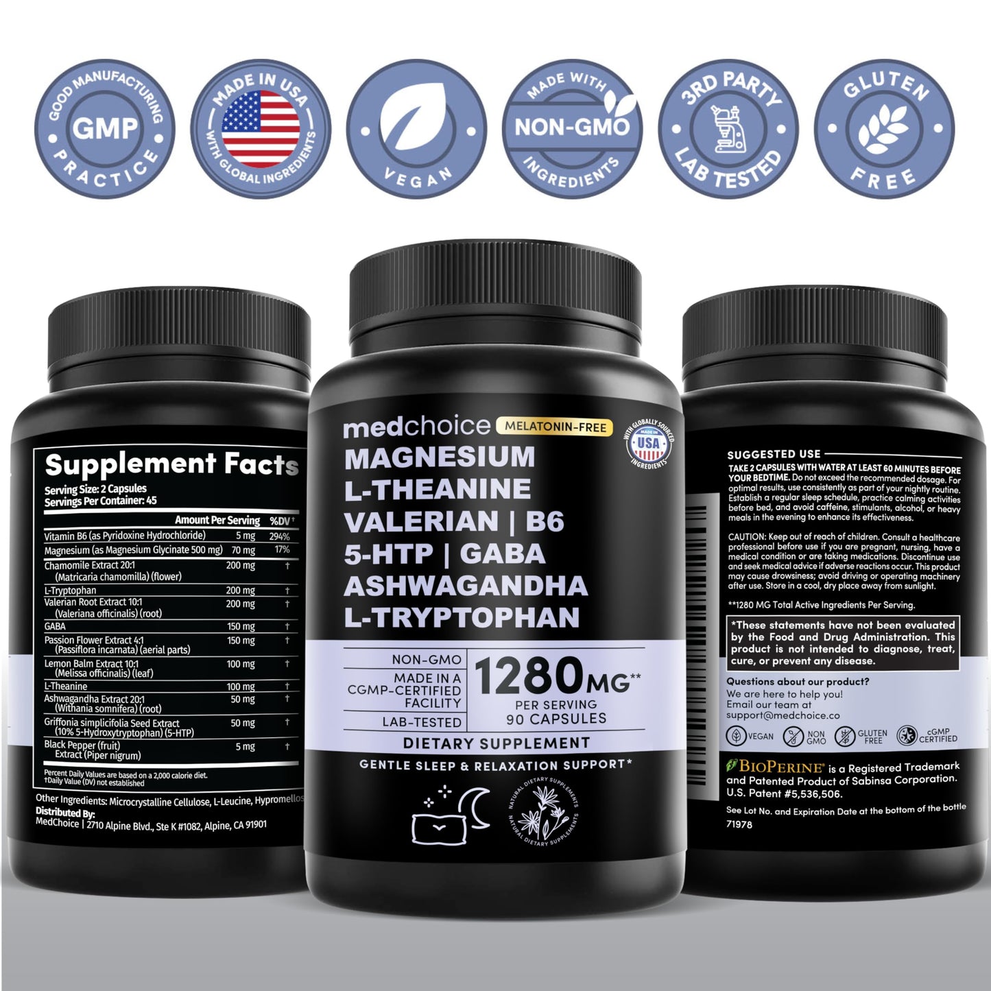 12-in-1 Sleep Support Capsules – Melatonin-Free, Non-Habit Forming (90 Caps)
