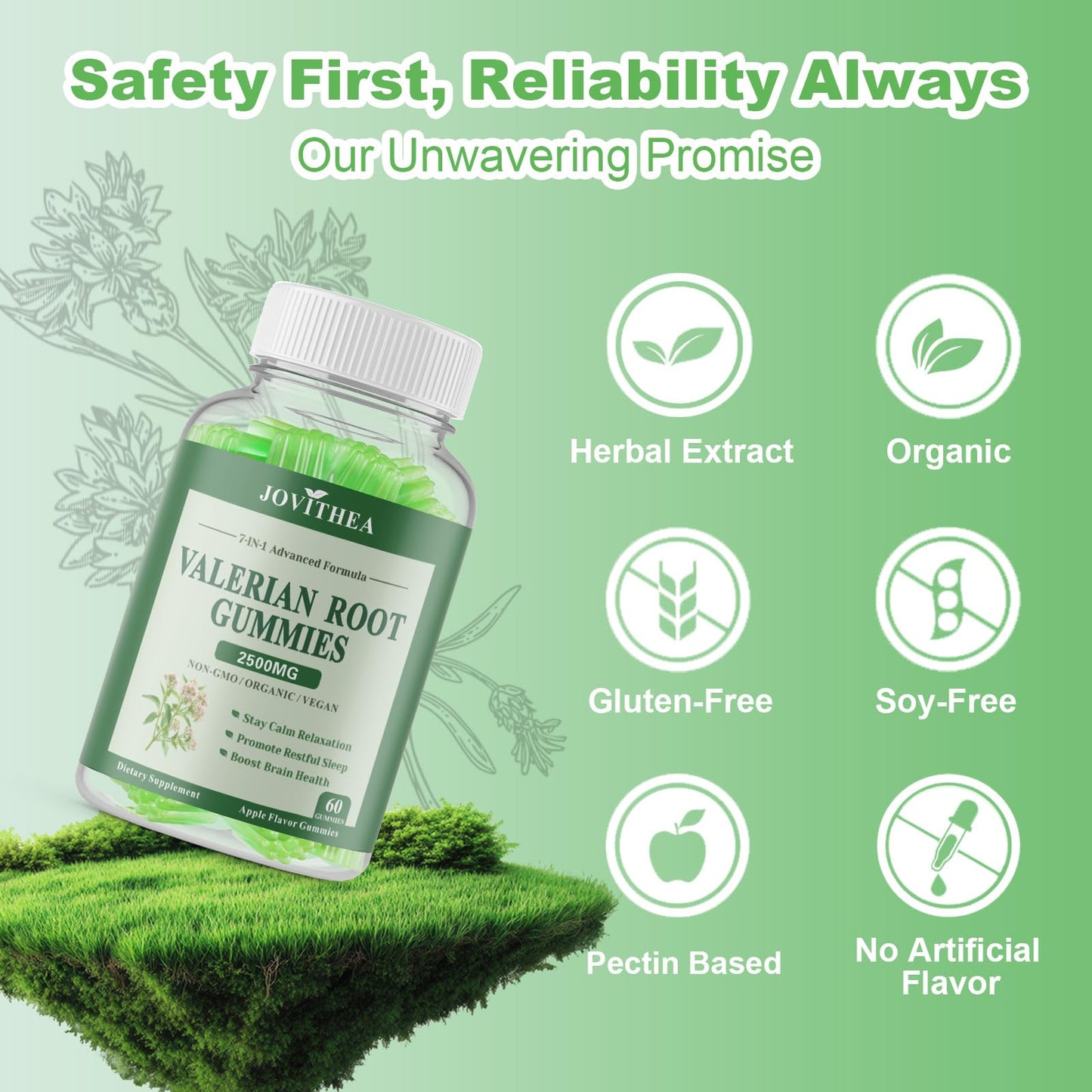 2 Pack Organic Valerian Root Gummies – Calming Sleep Support (Melatonin Free)