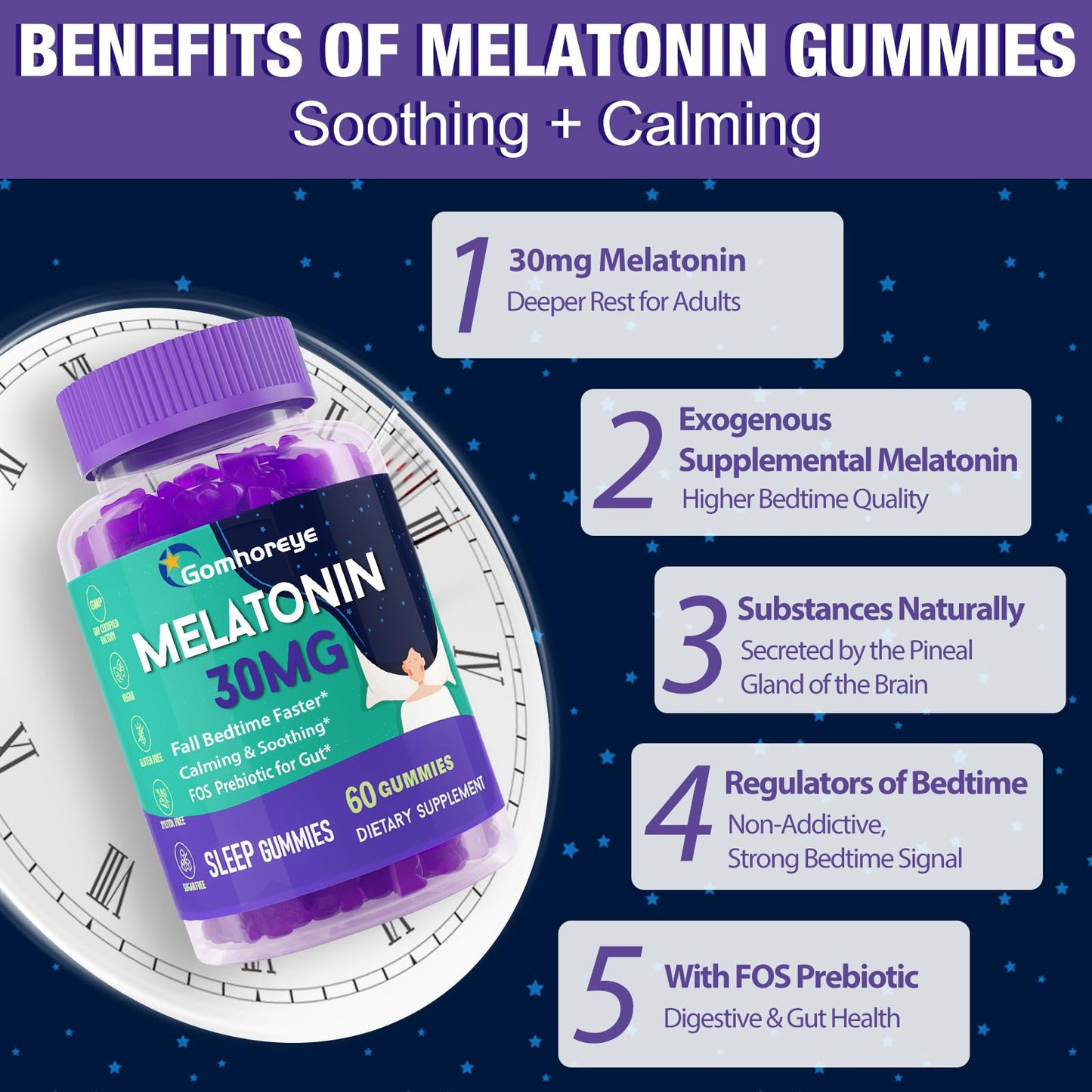 Melatonin Gummies 30mg for Adults - Maximum Strength, Sugar Free, 120 Servings
