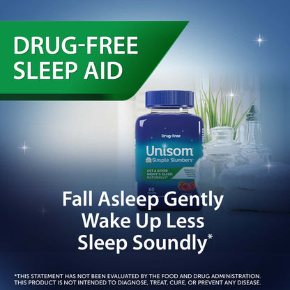 Unisom Simple Slumbers Melatonin Gummies – 5 mg Sleep Support, Midnight Raspberry, 120 Count