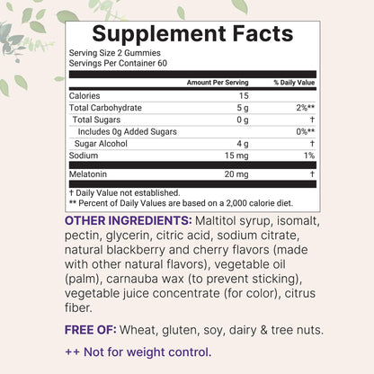 Micro Ingredients Melatonin Gummies 20mg – 120ct | Sugar-Free Sleep Aid