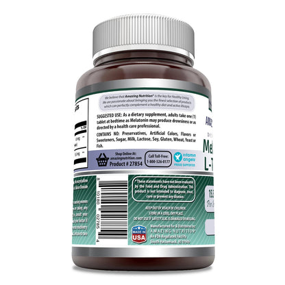 Amazing Formulas Melatonin 10 Mg Plus L-Theanine 5.5 Mg Supplement | Tablets | Non-GMO | Gluten Free | Made in USA | (1 Pack, 120 Tablets)