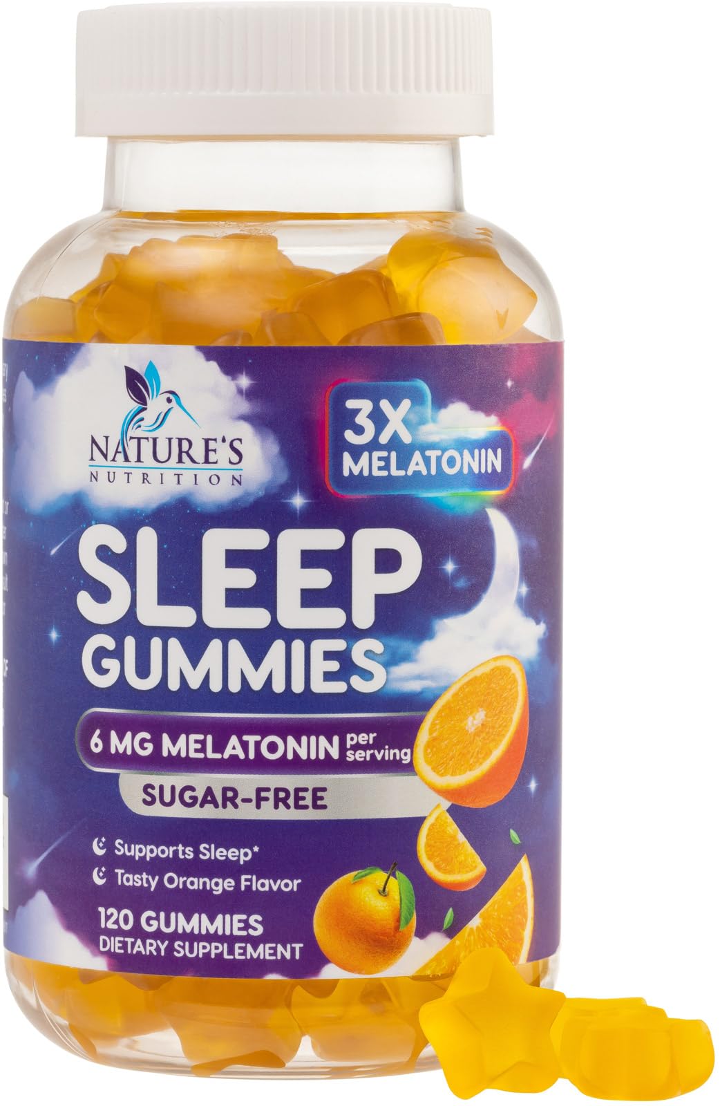 Melatonin Sleep Gummies Sugar Free - 6mg for Adults, Extra Strength (120 Count)