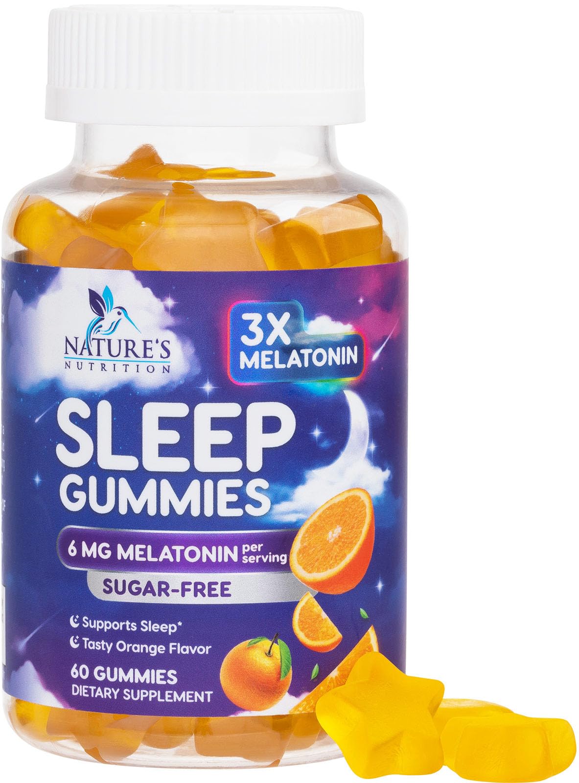Melatonin Sleep Gummies Sugar Free - 6 mg for Adults, 60 Count