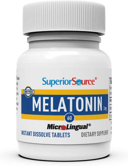 Superior Source Melatonin 3 mg for Adults - Sleep Support with Chamomile