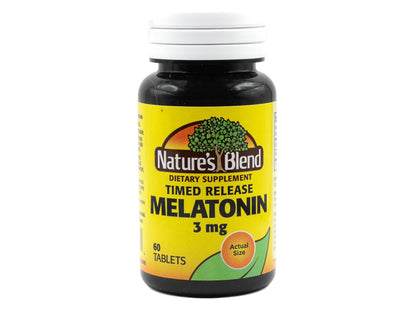 Melatonin Timed Release 3 mg 60 Tabs | Nature's Blend