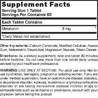 Melatonin Timed Release 3 mg 60 Tabs | Nature's Blend