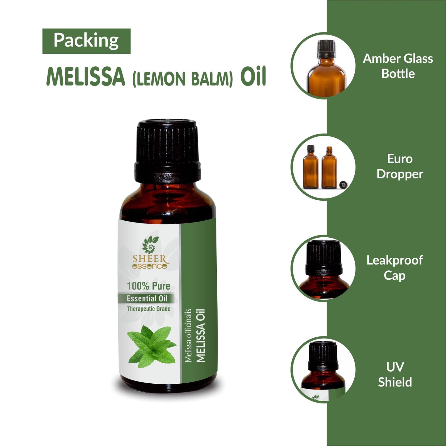 Sheer Essence Melissa Essential Oil (Lemon Balm) – 15 ml | 100% Pure, Therapeutic Grade Melissa Officinalis