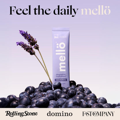 Mellö Magnesium Superblend Powder - Lavenderberry Flavor, 10-Pack