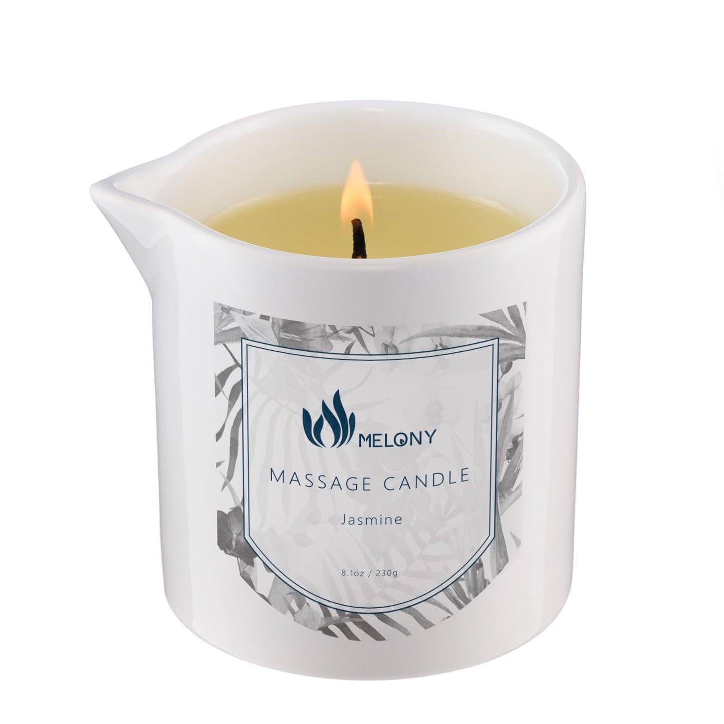 MELONY Aromatherapy Massage Candle – Jasmine Body Oil, Low-Temp, 8.1OZ