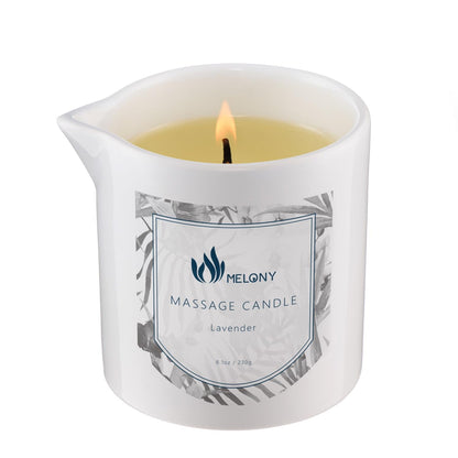 MELONY Lavender Massage Candle – 8.1oz Massage Oil & Lotion