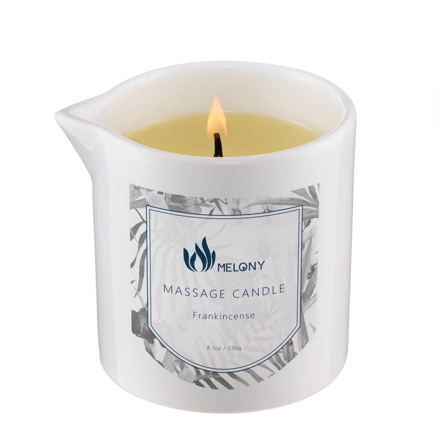 MELONY Massage Candle 8.1oz - Luxurious Body Massage for Home Spa (Frankincense)