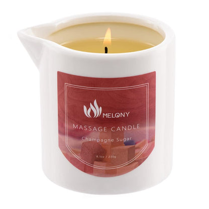 MELONY Massage Candle 8.1oz Champagne Sugar – Moisturizing Spa Candle & Massage Oil