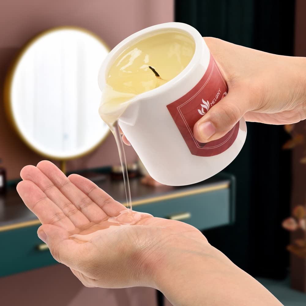 MELONY Massage Candle 8.1oz Champagne Sugar – Moisturizing Spa Candle & Massage Oil