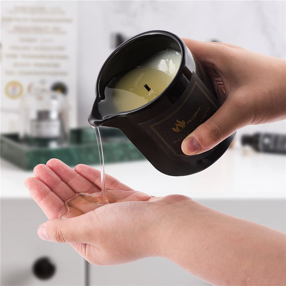 MELONY Massage Candle | Gentle Softening for Nourished, Hydrated, Balanced Skin | 230 g / 8.1 oz (Coffee Vanilla)