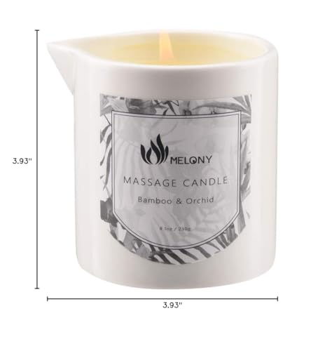 MELONY Massage Candle Oil – Natural Soybean, 8.1 oz, Bamboo Orchid
