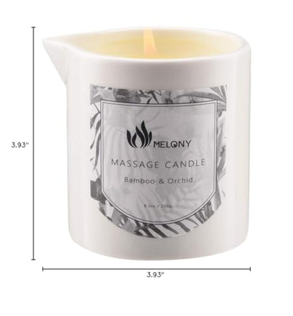MELONY Massage Candle Oil – Natural Soybean, 8.1 oz, Bamboo Orchid