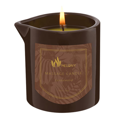 MELONY Massage Oil Candle – 8.1 oz Sandalwood | Home Spa & Gift