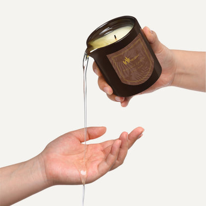 Melony Massage Oil Candle – Bourbon & Caramel, 8.1 oz | Home Spa Gift