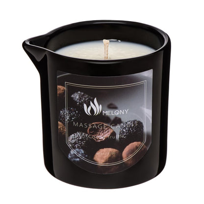 MELONY Massage Oil Candle | Natural Soy Wax 8.1oz Cocoa Truffle – Calming & Relaxing