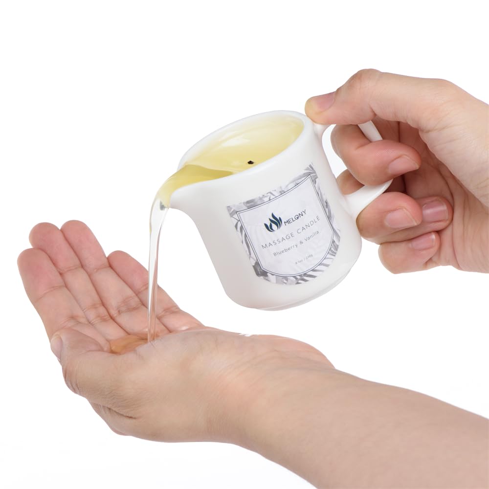 MELONY Soy Massage Oil Candle – Blue & Vanilla, 2.82 oz