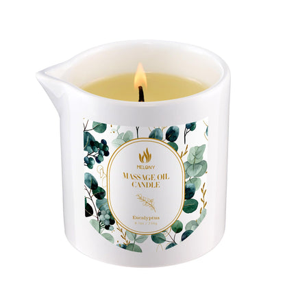 MELONY Soy Massage Candle – Essential Oil Infused, 8.1 oz, Relaxation