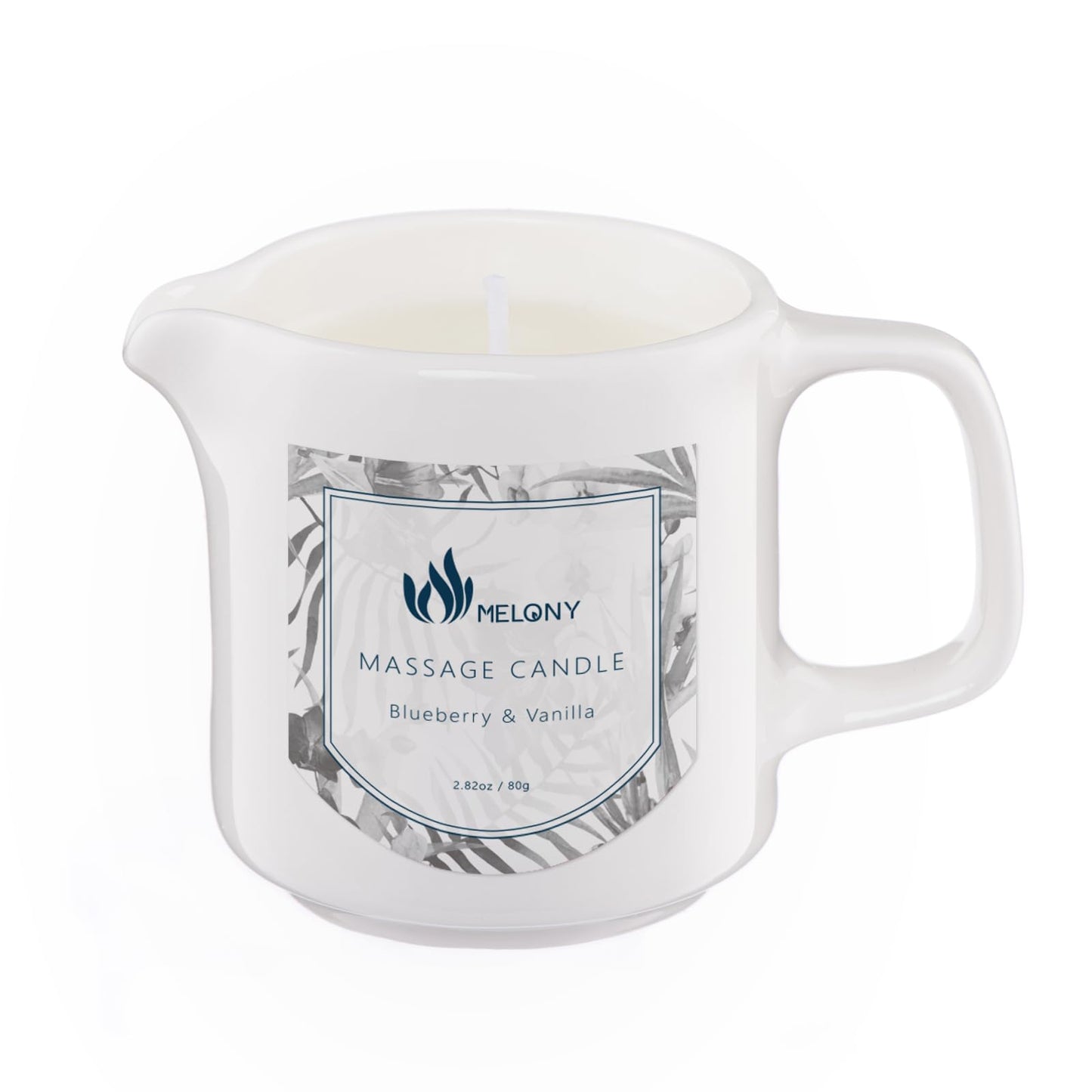 MELONY Soy Massage Oil Candle – Blue & Vanilla, 2.82 oz