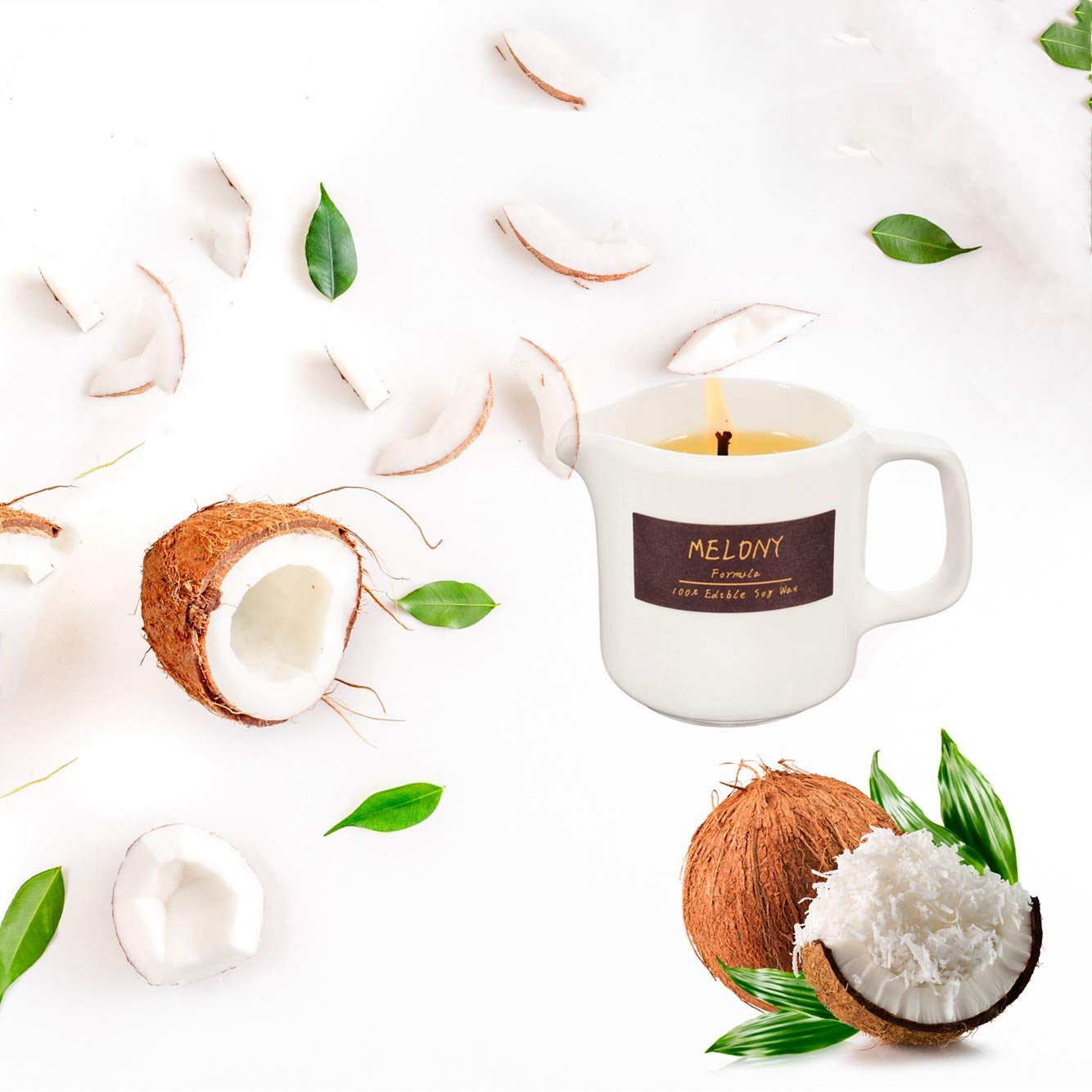 Melony Soy Massage Oil Candle – Coconut, 2.82 oz / 80 g