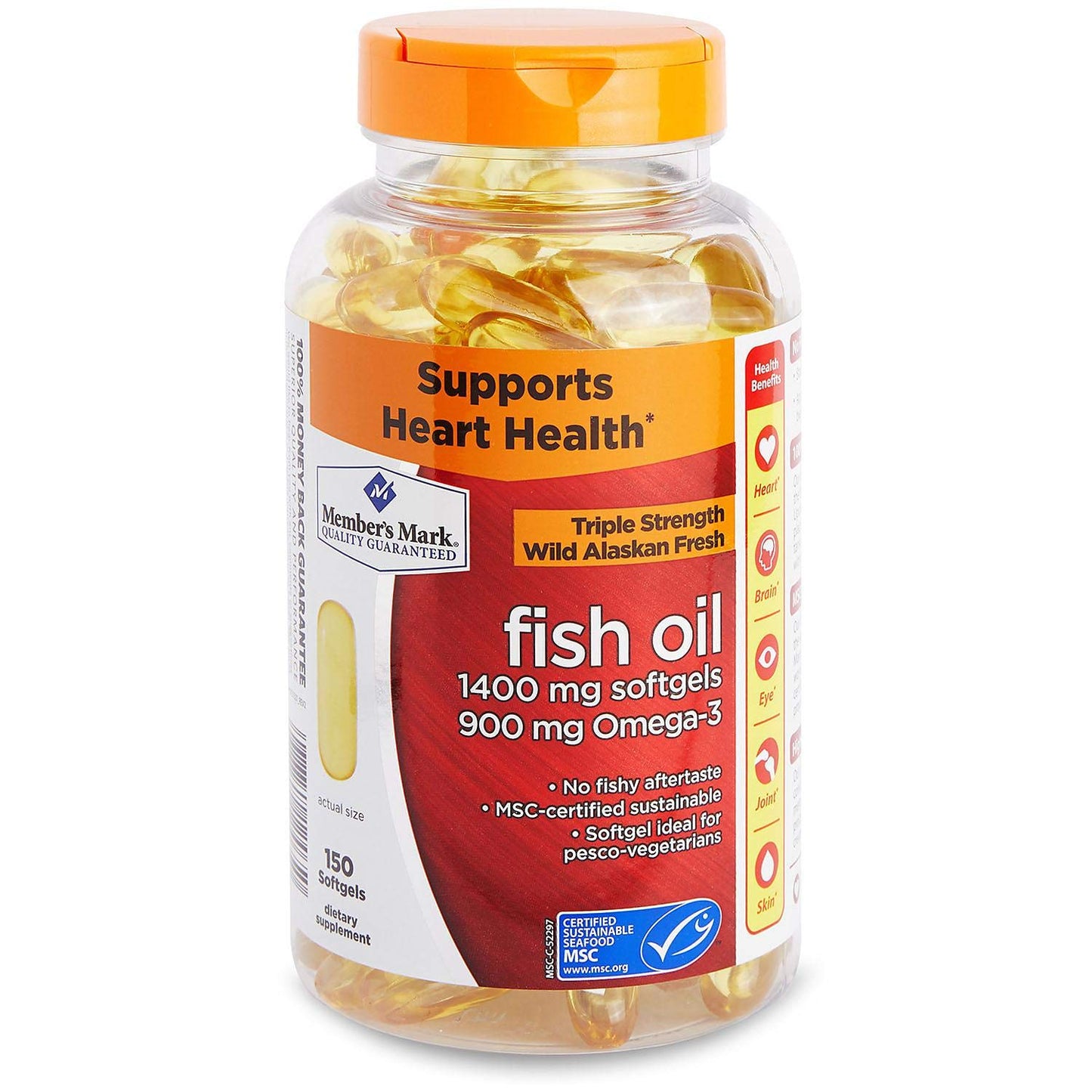 Member's Mark Omega-3 Fish Oil 1400 mg (900 mg EPA/DHA) Enteric Coated, 150 Softgels