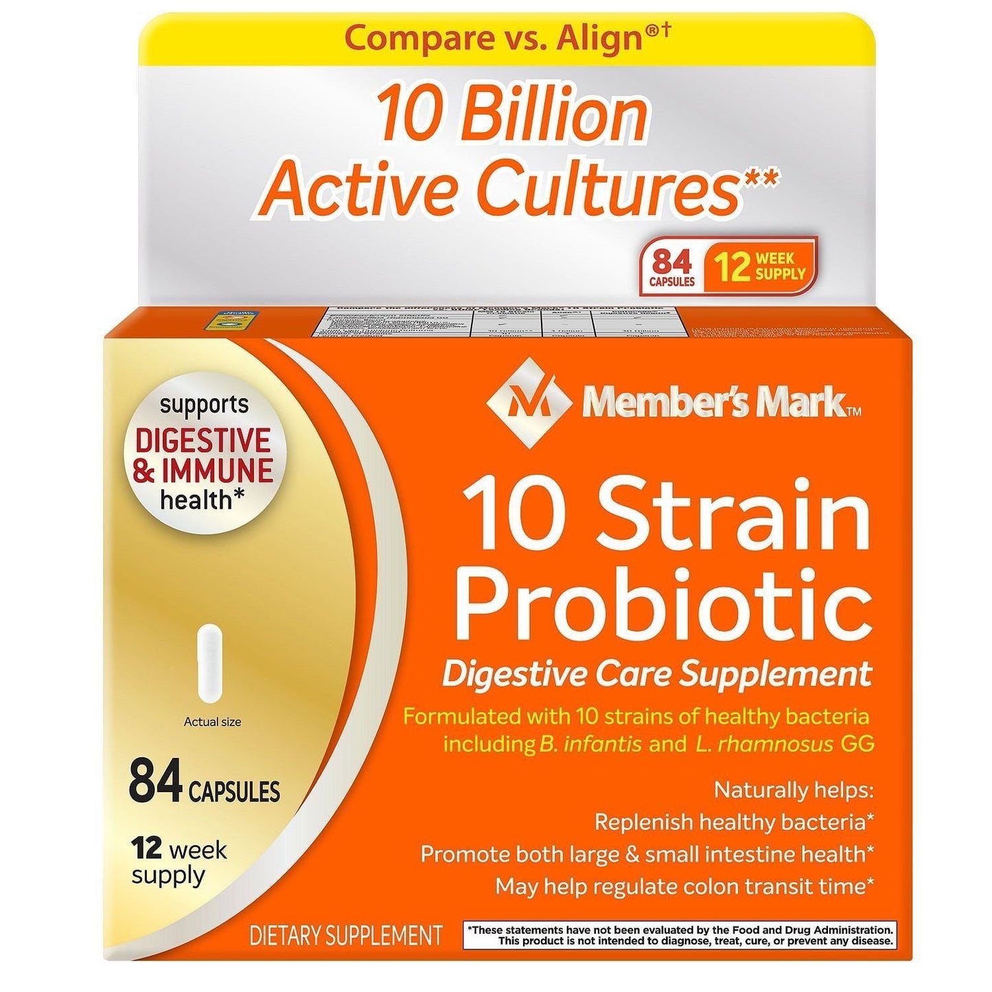 Member's Mark 5X Probiotic Digestive Care Supplement - 2/42ct. Bottles