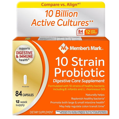 Member's Mark 5X Probiotic Digestive Care Supplement - 2/42ct. Bottles