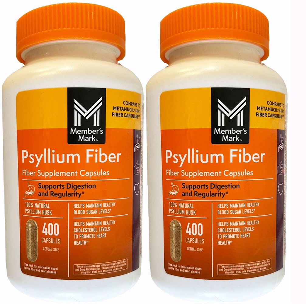Member's Mark Fiber Capsules 2-Pack (400 Count) – Fiber Supplement