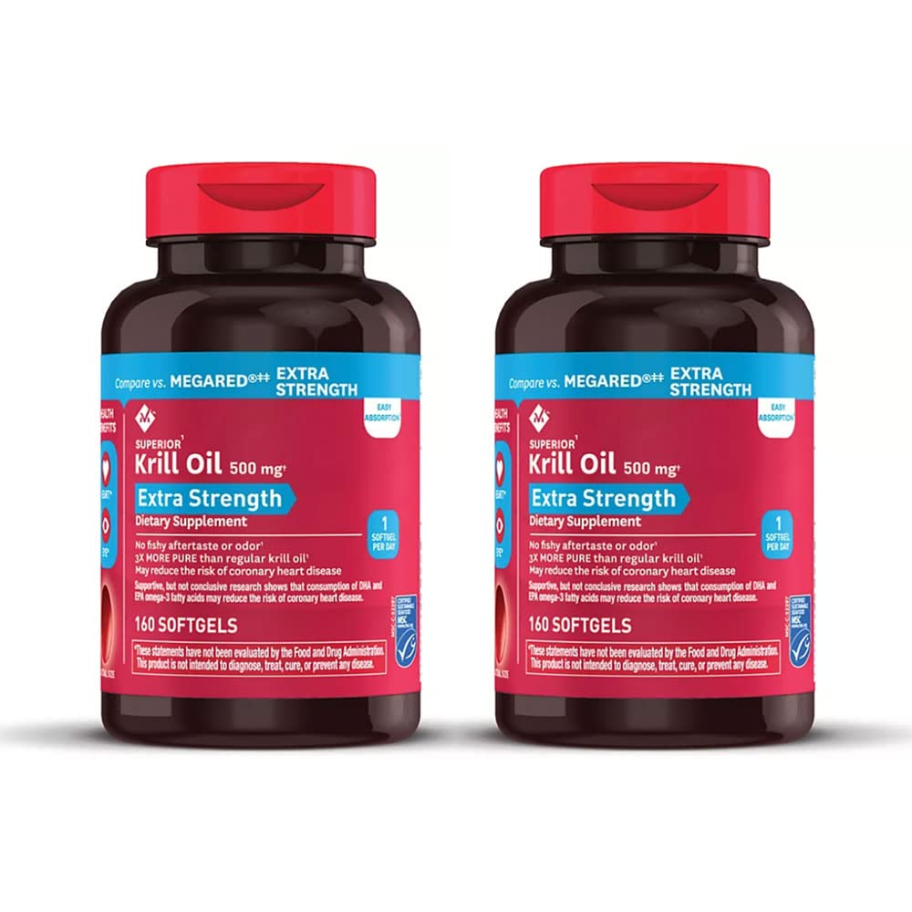 Member's Mark Extra Strength Omega-3 Krill Oil Softgels 500mg - 2 Bottles (320 softgels)