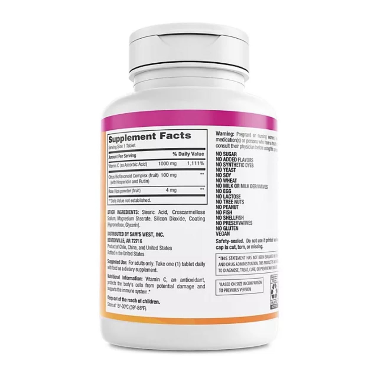 Member's Mark Vitamin C 1000 mg with Rosehips & Citrus Bioflavonoids (500 ct.)