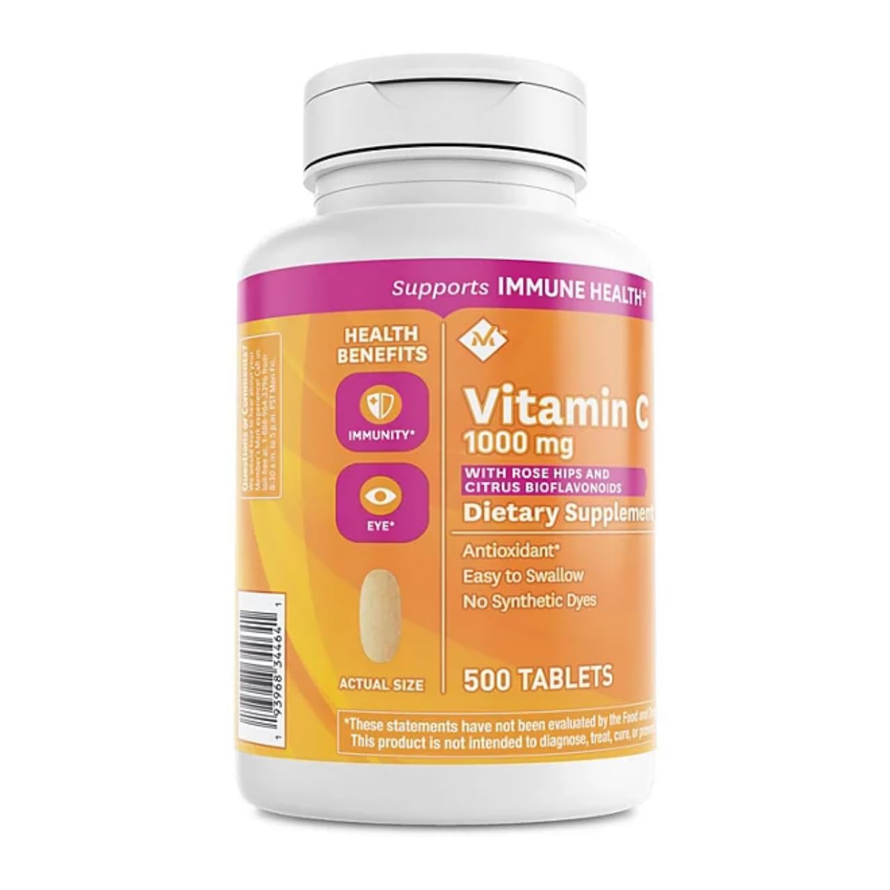 Member's Mark Vitamin C 1000 mg with Rosehips & Citrus Bioflavonoids (500 ct.)