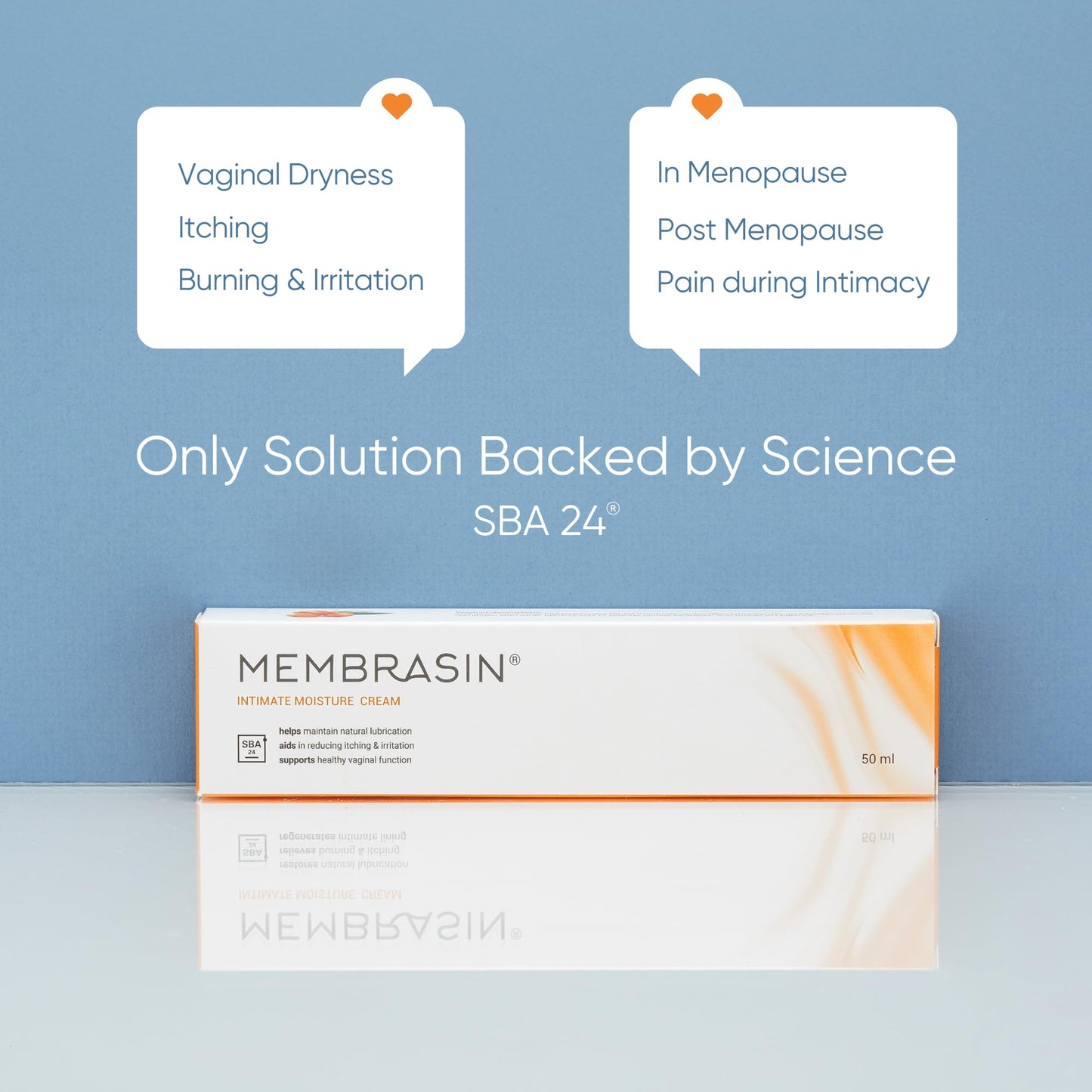 Membrasin Vaginal Moisture Cream with Hyaluronic Acid — Hormone-Free, Plant-Based (50 ml)