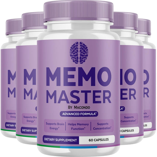 (5 Pack) Memo Master Capsules – Premium Memory Support (300 Capsules, 5 Months) BritishVita | Premium UK Vitamins & Wellness Supplements