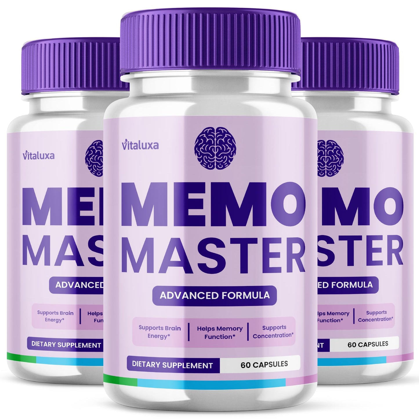 (3 Pack) Memo Master Capsules – Memo Mastery Memory Pills for Focus & Clarity (180 Count)