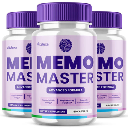 (3 Pack) Memo Master Capsules – Memo Mastery Memory Pills for Focus & Clarity (180 Count)