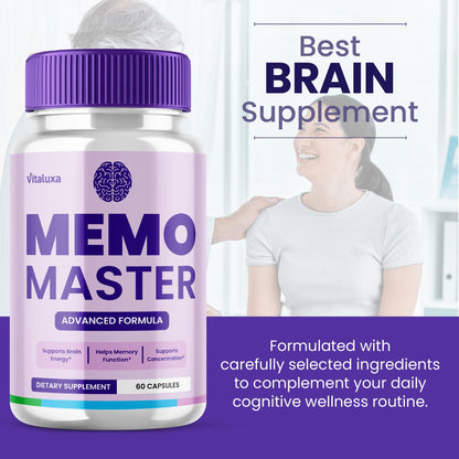 (3 Pack) Memo Master Capsules – Memo Mastery Memory Pills for Focus & Clarity (180 Count)
