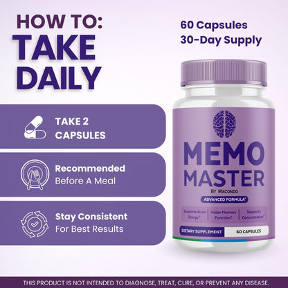 Memo Master Capsules (2-Pack) – All-Natural Memory & Focus Support
