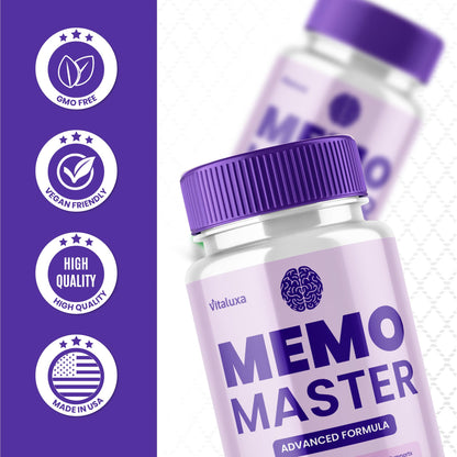 (3 Pack) Memo Master Capsules – Memo Mastery Memory Pills for Focus & Clarity (180 Count)