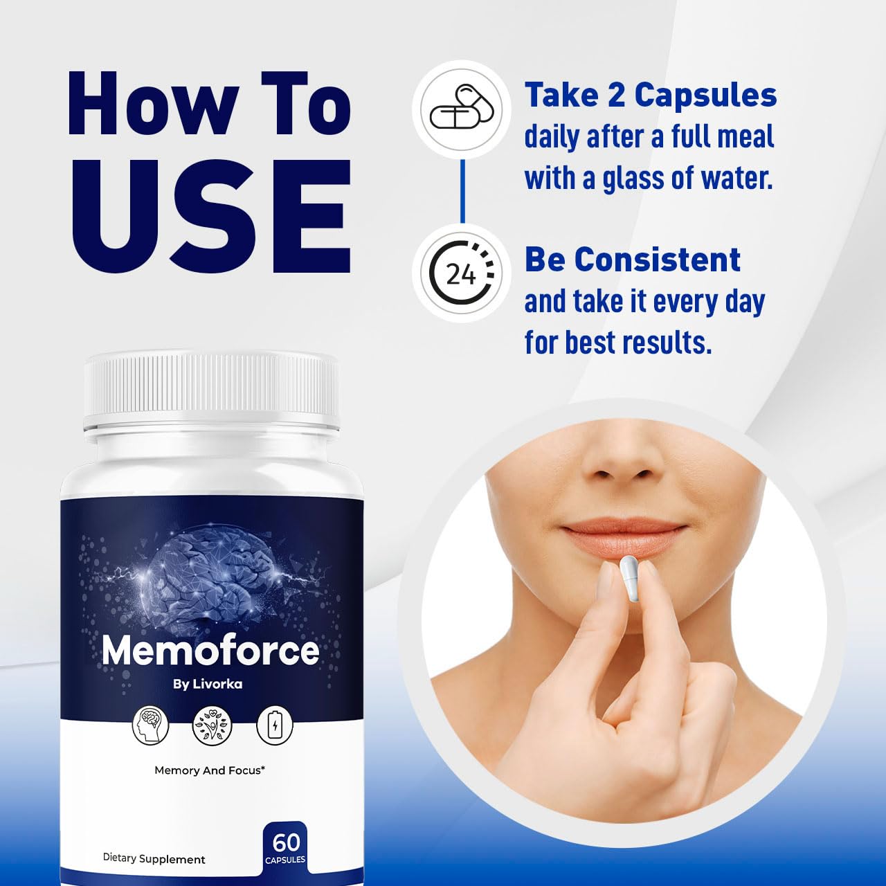 (3 Pack) Memoforce Brain Supplement – Premium Formula, 180 Capsules, 3 Months