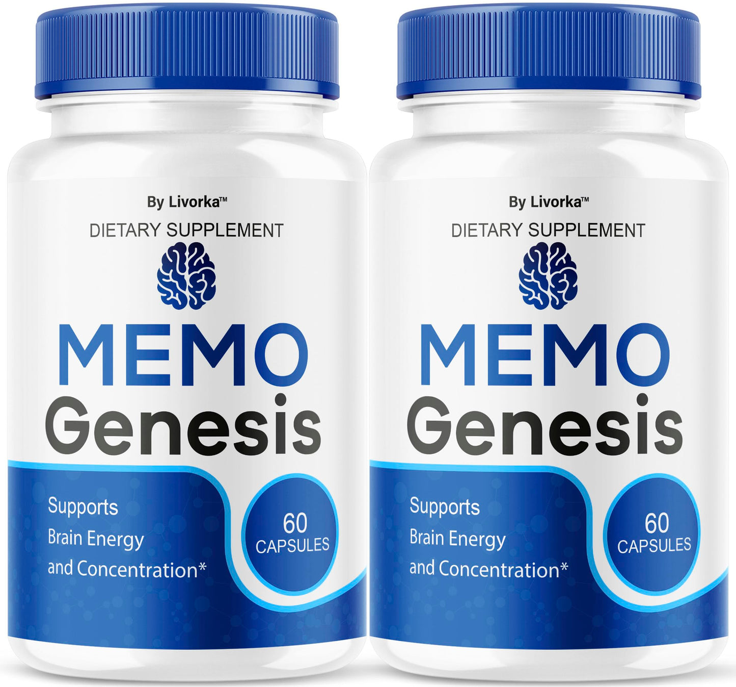 (2 Pack) Memo Genesis Capsules – Brain Health Daily Support, Natural Advanced Formula, 120 Capsules