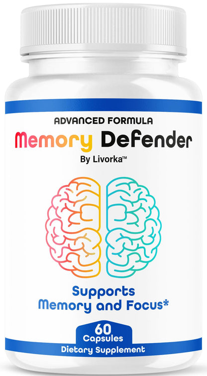 Memory Defender Capsules – Advanced Brain Support Pills, 60 Count