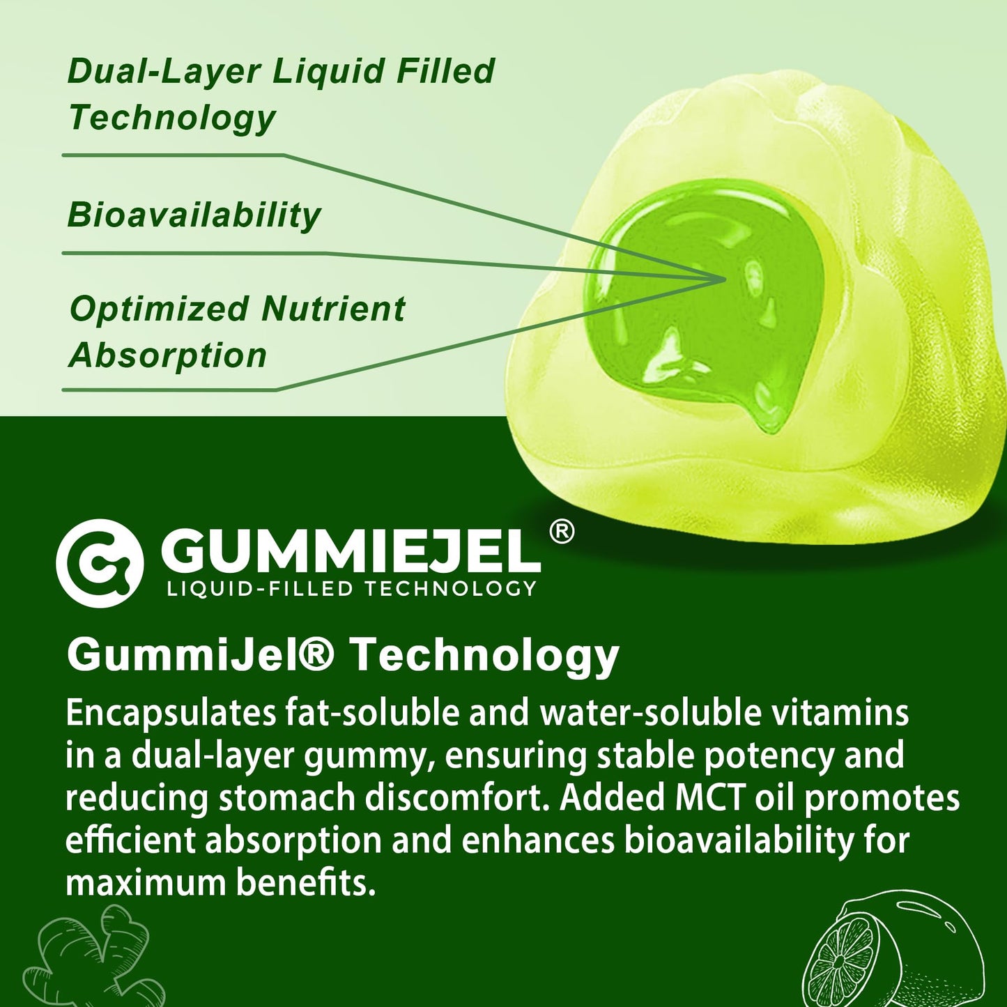 Men 50+ Sugar Free Multivitamin Gummies with Omega-3 CoQ10 D3K2 - 60 ct
